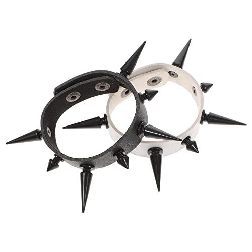 TOVINANNA 2Stücke Punk Armband mit Spikes Cooles Gothic Armband für Männer Frauen für Festivals Partys Stilvolles Design von TOVINANNA