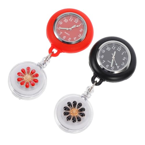 TOVINANNA 2stücke Einziehbare Krankenschwester-taschenuhr Hängeuhr Mit Clip Stilluhr Für Ärzte Und Pflegekräfte Langlebiges Design Präzise Zeitmessung von TOVINANNA