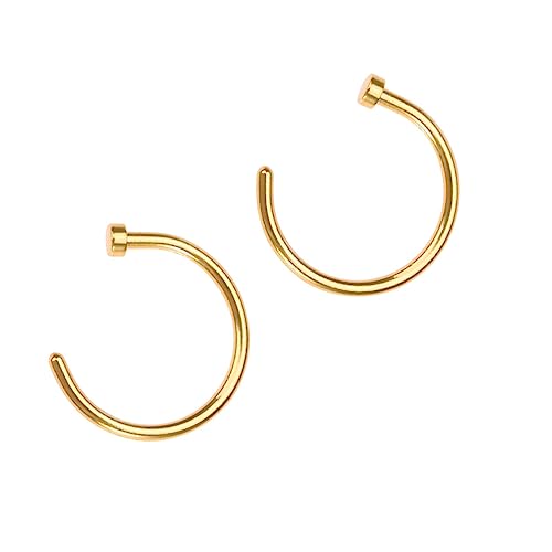 TOVINANNA 2Stücke Unisex Nasenring Titanstahl Hochglanzpolierter Nasenpiercing Schmuck Hypoallergen Sicher für Jungen für Tägliches von TOVINANNA