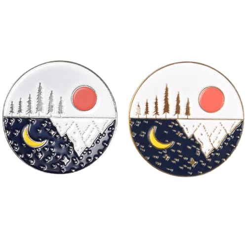 TOVINANNA 2Stücke Vintage Sonnenmondmuster Broschen Retro Kleidungsaccessoires für Frauen Dekoration für Kleidung Taschen Hüte Eleganter Schmuck für Anlässe von TOVINANNA