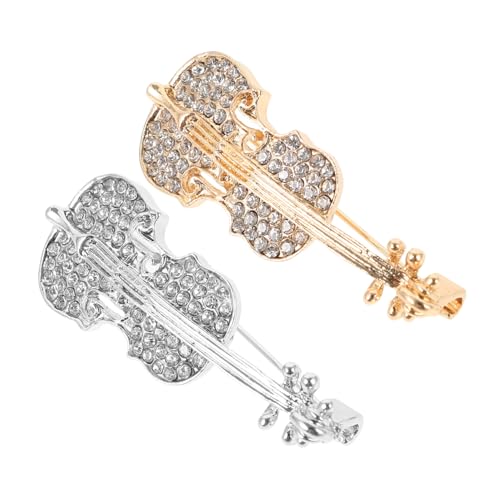 TOVINANNA 2Stücke Violin Broschen für Damen Anstecknadeln Kreativen Designs für Kleidung Hüte und Accessoires für Formelle und Lässige Outfits von TOVINANNA