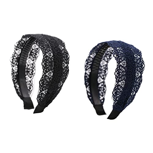 TOVINANNA 2stücke Lace Headband Für Damen Und Mädchen Rutschfeste Haarbänder Schwarz Und Blau Modische Haarschmuck Accessoires Für Jeden Anlass TOVINANNA 2stücke Lace Headband Für Damen Und Mädchen Rutschfeste Haarbänder Schwarz Und Blau Modische Haarschmuck Accessoires Für Jeden Anlass von TOVINANNA
