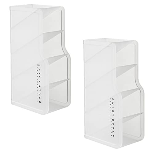 TOVINANNA 2 Stücke Multigrid Lippenstift Aufbewahrungsbox Kunststoff Desktop Organizer Kosmetik Halter für Make Up Nagellack und Lippenstifte für Schminktisch und Kosmetik Displays von TOVINANNA