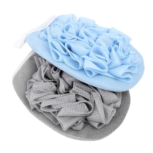 TOVINANNA 2st Badetuch Schwämme Glühen Entfernung Netz Aprikose Wunder Abgestorbene Haut Entfernen Entferner Schwammbadetücher Für Erwachsene Schrubben Peeling-waschlappen Gel Baumwolle Blue von TOVINANNA