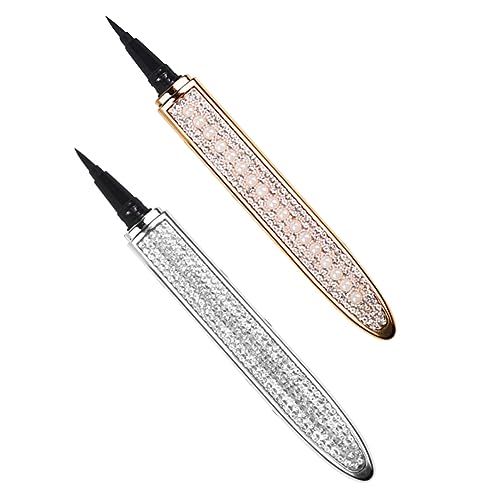 TOVINANNA 2st Diamant-eyeliner Wimpern Verlängerung Stift Alle Tag Eyeliner Wimpern Eyeliner Stift Eyeliner Kein Kleber Diamant-sets Flüssiger Eyeliner Retuschierstift Silber- Wasserdicht von TOVINANNA