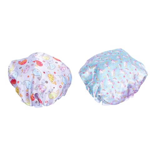 TOVINANNA 2st Duschhaube Für Verstellbare Motorhaube Mädchen Duschhaube Diffusor Duschhaube Für Männer Milchschorf Shampoo Klopfen Kappen Aufhänger Duschhaube Nacht Satin von TOVINANNA