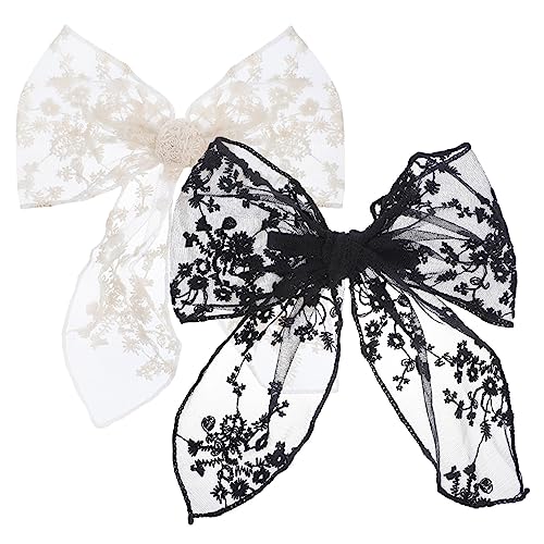 TOVINANNA 2stücke Vintage Haarschmuck Schleifenclips Für Mädchen Große Haarschleifen Aus Spitze Und Metall Haaraccessoires Für Partys Zeremonien Und Alltag von TOVINANNA