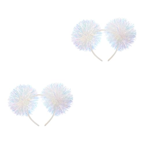TOVINANNA 2 Stück Funkelndes Lametta-haarband Weihnachtliches Stirnband Kleiner Pompon Für Damen Herren Jungen Und Mädchen Teenager von TOVINANNA