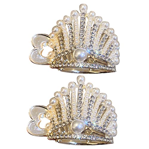 TOVINANNA 2st Hoher Pferdeschwanz Strasssteine Halter Haarschmuck Für Damen Motorhaube Klare Haargummis Dekoratives Haar Borste Inhaber Haarnadeln Bänder Rollen Lockig Profi Golden Legierung von TOVINANNA