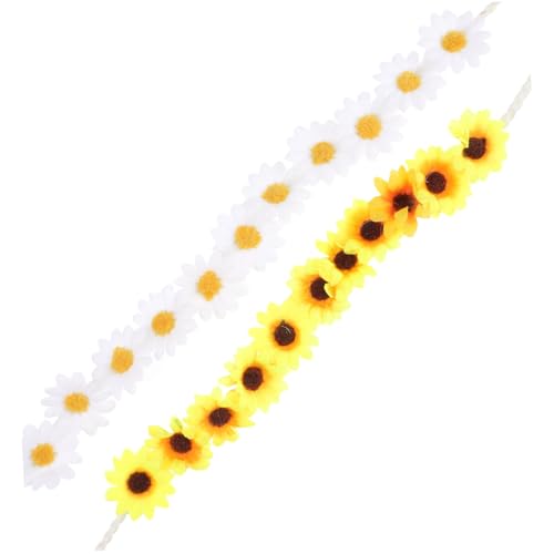 TOVINANNA 2stücke Kunstblumen-haarband Mit Sonnenblumen Für Hochzeiten Partys Und Festivals Bequemer Haarschmuck Für Damen Und Mädchen Für Sommer-events Und Fotoshootings von TOVINANNA
