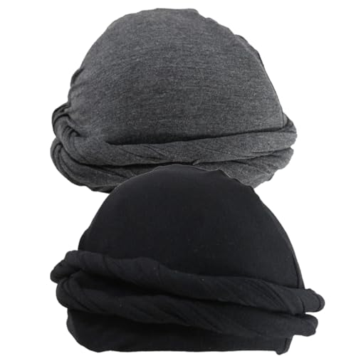 TOVINANNA 2stücke Vintage Turban Kopfwickel Für Männer Elastischer Kopftuch Für Outdoor-aktivitäten Winddicht Und Stylisch Geeignet Für Tanz Und Freizeit von TOVINANNA