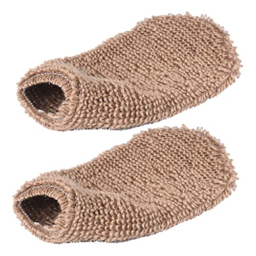 TOVINANNA 2stücke Badehandschuhe Peelingfäustling Duschhandschuhe Badefäustling Körpermassagehandschuhe Rückenmassagehandschuh Badetuch Braun von TOVINANNA