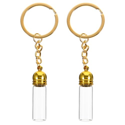 TOVINANNA 2stücke Glasflasche Schlüsselanhänger Nachfüllbare Mit Vorratsglas Transparente Gläser Für Parfüm Und Ätherische Öle Verschlussicher von TOVINANNA