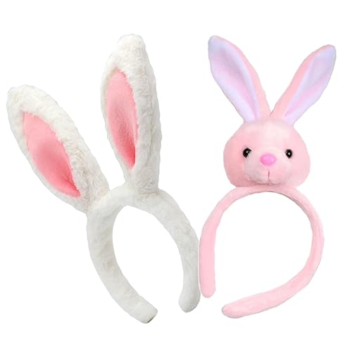TOVINANNA 2stücke Hasenohren Haarreif Und Plüsch Haarband Für Für Makeup Gesichtspflege Und Cosplay Süßes Accessoire Für Partys Und Lange Ohren Hasen-doll-design von TOVINANNA