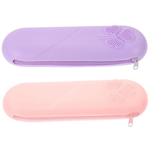 TOVINANNA 2stücke Kosmetik Organizer Tasche Aus Silikon Reise Make-up Pinseltasche Mit Reißverschluss Aufbewahrungstasche Für Make-up-Tools Kosmetikpinselhalter Geeignet Für von TOVINANNA