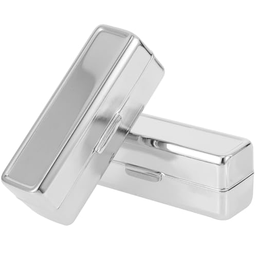 TOVINANNA Lippenstift Organizer 2 Stück Tragbare Quadratische Lippenstiftbox Mit Spiegel Langlebige Kosmetiktasche Für Lippenbalsam Und Make up Stilvolles Vintage Design Für Frauen von TOVINANNA