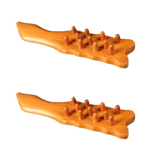 TOVINANNA 2stücke Massagierte Holzhaarbürste Aus Antistatischer Redwood-kamm Für Kopfhaut Natürliche Textur Für Männer Und Frauen Sanfte Kopfhautmassage Gelb Hautfreundlich von TOVINANNA