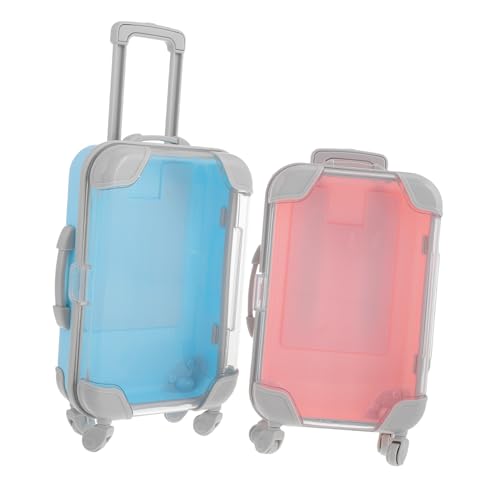 TOVINANNA 2stücke Mini-Koffer Aus Kunststoff Gepäcksimulation Tragbare Wimpernaufbewahrungsbox Für Reisen Und Täglichen Gebrauch Kosmetik-Organizer Für Junge Mädchen von TOVINANNA