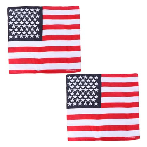 TOVINANNA 2stücke Quadratischer Schal Mit Flaggendruck Für Damen Kleiner Halstuch Diy Stirnband Haar-accessoire Für Reisen Und Outdoor-aktivitäten von TOVINANNA