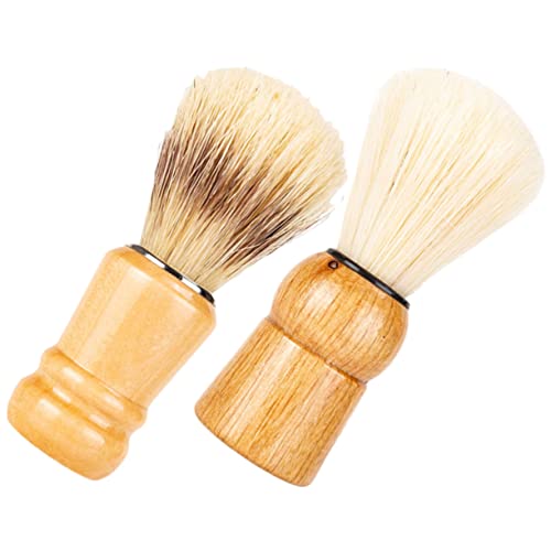 TOVINANNA 2stücke Rasierpinsel Holzgriff Bartpinsel Rasur Zubehör Für Männer Rasierpinsel Bartpinsel Rasur Für Männer Rasierbürste Für Bartbürste Für Rasierschaumpinsel Rasierzubehör von TOVINANNA