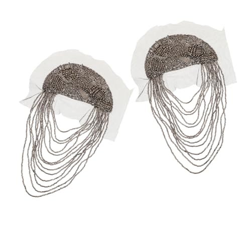 TOVINANNA 2stücke Schulterklappen Mit Perlen Und Quasten Epauletten-abzeichen Für Damen Und Herren Accessoires Für Anzug Und Uniform Boho-stil Leicht Vielseitig Kombinierbar von TOVINANNA