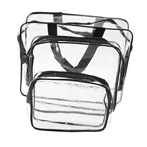 TOVINANNA Kosmetiktasche Organizer 3 Größen PVC Kulturbeutel Handtasche Schwarz S/m/l von TOVINANNA