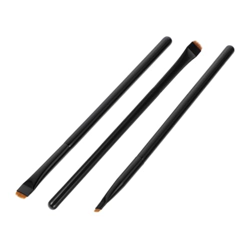 TOVINANNA 3 STÜCKE Teiliges Eyeliner pinselset mit Holzgriff Professionelles Kosmetik set für Präzises Augen make up Inklusive und Flacher Sowie Schräger Pinsel für Lidschatten und Eyeliner von TOVINANNA