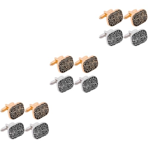TOVINANNA 3 Sätze Herren Manschettenknöpfe Vintage Design Cufflinks Für Hemden Für Hochzeiten Und Besondere Anlässe Gold Und Silber Für Männer 2 Paare * 3 von TOVINANNA