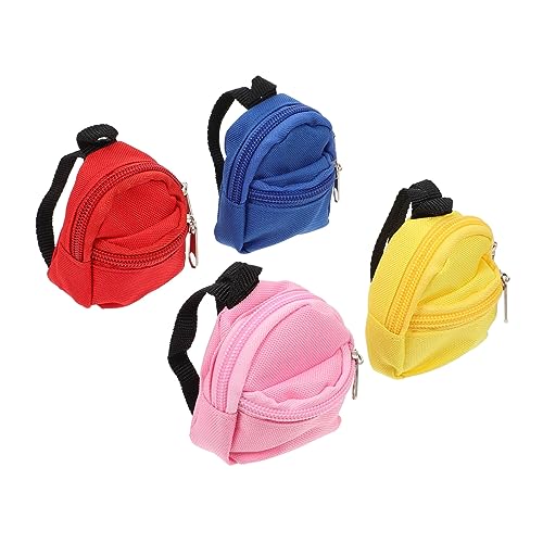 TOVINANNA 3 Sätze Puppenrucksack Tasche Puppenhaus Schule Mini Kleine Mädchen Winziger Süßer Rucksack Ornamente Für Rucksack Für DIY Puppenzubehör Fotografie 4 Stück * 3 von TOVINANNA