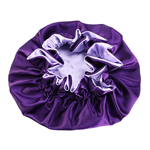 TOVINANNA 3stücke Damen Schlafhaube Breiter Rand Chemotherapie-haarschutz Bequeme Kappen Für Zuhause Und Reisen Schwarz Blau Elastische Haube Für Jeden Kopfumfang von TOVINANNA