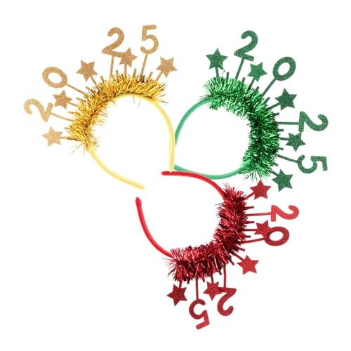 TOVINANNA 3 Stück Abschlussfeier-Silvester-Stirnband weihnachtsbaum haarband Abschlussfeier Gefälligkeiten für Gäste lustige fotoautomaten requisiten Abschlusssaison Konfetti Stoff von TOVINANNA