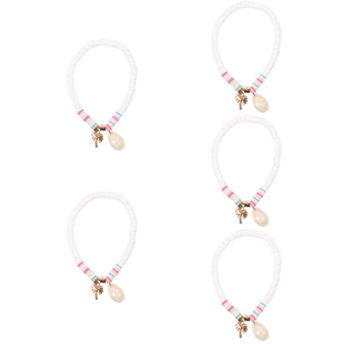 TOVINANNA 3 Stück Beaded Fußkettchen Damen Kokospalmen Anhänger Stilvolles Verstellbares Schmuckstück für Strandpartys und Alltag für Modebewusste Frauen von TOVINANNA