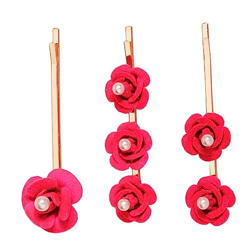 TOVINANNA 3 Stück Blumen Haarspangen Haar Accessoires Haarspangen Für Frauen Rosen Haarspangen Kleine Haarspangen Für Frauen Dekorative Haarspangen Haarspangen Haarspangen von TOVINANNA