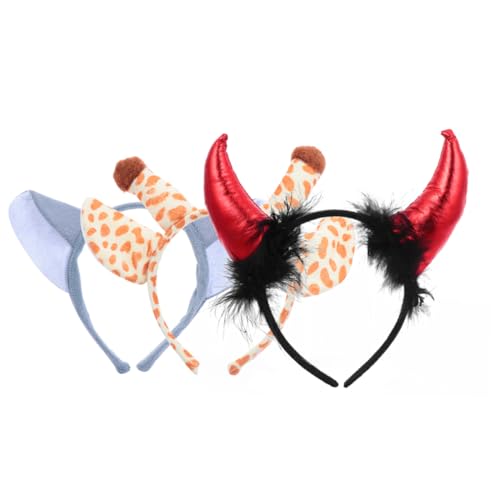 TOVINANNA 3 Stück Cartoon Tier Stirnband Kleinkind Haarband Kinderhaar Kinder Stirnband Kinder Haar Accessoires Party Stirnband Mädchen Haarband Modisches Haarband Kinder Haarband von TOVINANNA