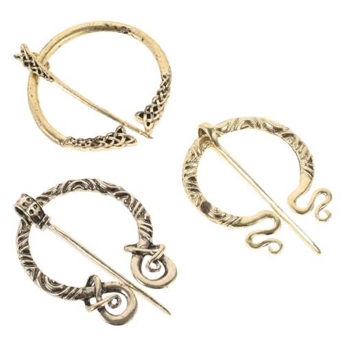 TOVINANNA 3stücke Vintage-wikinger-broschen Anstecknadeln Für Umhang Schal Pullover Mit Horn-dekoration Mittelalterliches Accessoire Retro Schmuck Für Kleidung Taschen Hüte von TOVINANNA