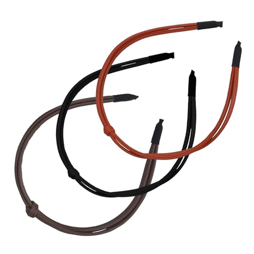 TOVINANNA 3 Stück Dünnes Leder Stirnband für Damen Knoten Stirnbänder in Schwarz und Karamell Stylische Haaraccessoires für Alltag Feiern und Besondere Anlässe von TOVINANNA