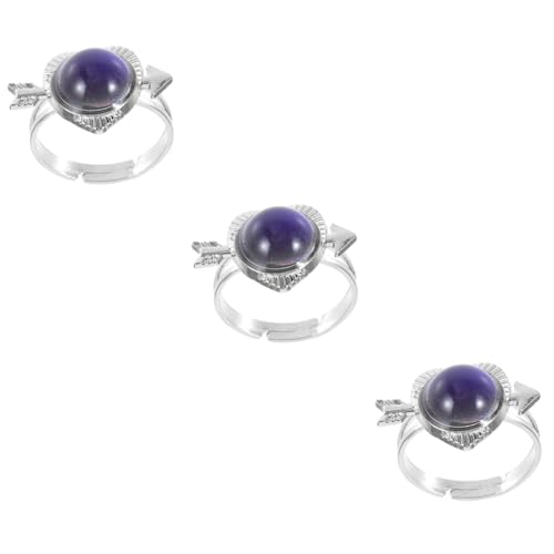 TOVINANNA 3 Stück Farbwechselnder Stimmungsring für Damen Einzigartiger Verstellbarer Ring Temperaturempfindlichem Schmuck als für Freunde zu Besonderen Anlässen von TOVINANNA