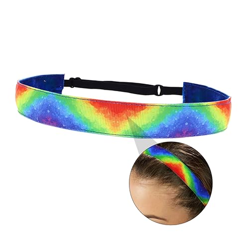 TOVINANNA 3stücke Damen Haarband Mit Regenbogen Farbverlauf Rutschfeste Sport-haarbänder Für Yoga Und Fitness Elastische Und Bequeme -haaraccessoires von TOVINANNA