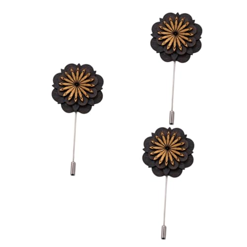 TOVINANNA 3 Stück Holzbrosche Anstecknadel für Herren Dekorative Anstecknadel für Anzug Vielseitig für Hochzeiten Partys Besondere Anlässe von TOVINANNA