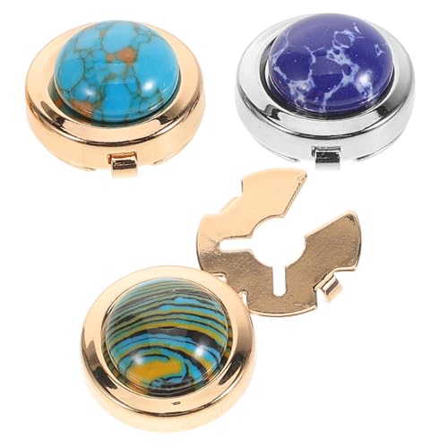 TOVINANNA 3 Stück Metall Manschettenknöpfe für Männer Runde Dekorative Anzugknöpfe Langlebigem Legierungsmaterial für Diy Bastelprojekte und Hemden von TOVINANNA