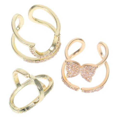 TOVINANNA 3 Stück Nagelkappenringe Ringe Für Nägel Moderinge Fingerringe Fingernagelringe Für Frauen Zirkonringe Damenschmuck Zirkon Nagel Charm Süßer Schmuck Für Frauen von TOVINANNA