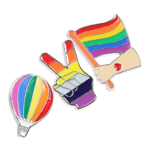 TOVINANNA 3 Stück Regenbogen Emaille Anstecker Broschen für Kleidung Taschen und Schals Hochwertige Pride Pins Langlebigem Metall Unisex Design für Besondere Anlässe von TOVINANNA
