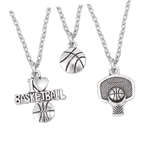 TOVINANNA 3 Stück Teiliges Basketball Halskette Kette Legierung für Männer und Frauen Perfektes für Sportliebhaber und Anlässe Wie Valentinstag Hochzeit von TOVINANNA