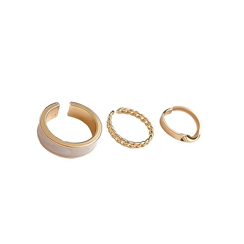 TOVINANNA 3 Stück Verstellbare Finger Ringe Stilvolle Ring Set für Damen Dekorative Schmuckstücke für Verschiedene Anlässe für Weihnachten Partys und Alltag von TOVINANNA