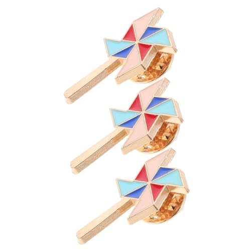 TOVINANNA 3stücke Windrad-anstecknadel Aus Zinklegierung Bunte Emaille-pinwheel-brosche Süße Windrad-dekor Für Anzug Hut Rucksack Entzückende Kleidungsnadeln Pinwheel-anstecker von TOVINANNA