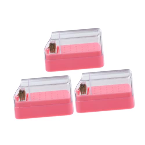 TOVINANNA 3 Teilige Nagellackkopfbox Nagelbohrwerkzeuge Nagelbohrerständer Maniküre Bohrerständer Nagelbohrer Organizer Maniküre Bohrerhalter Bit Organizer Nagelhalter Kunststoff von TOVINANNA