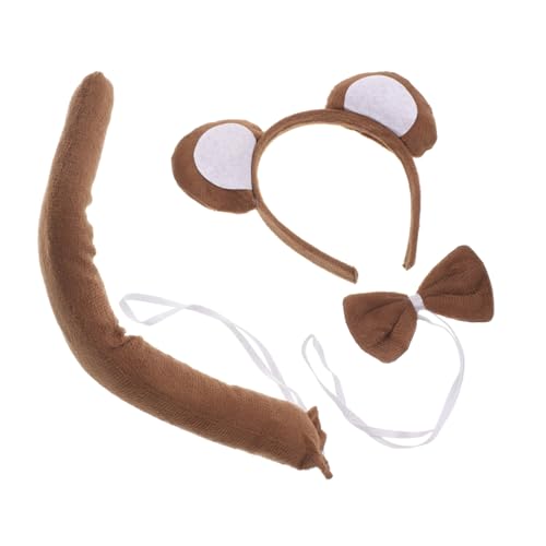 TOVINANNA 3stücke Teiliges Kostümset Für Junge Mädchen Cartoon-affen-stirnband Fliege Und Für Kostümpartys Halloween Und Theateraufführungen Für Sicheren Tragekomfort von TOVINANNA