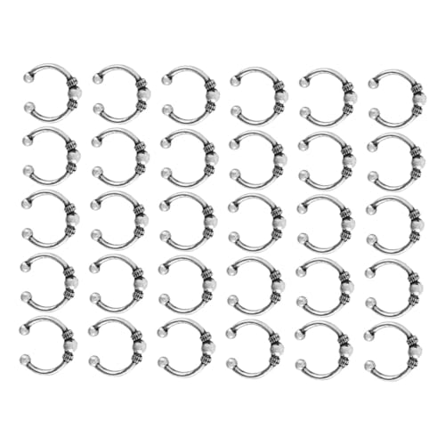 TOVINANNA 30st Zopf Haarnadel Goldener Nasenbügel Piercing-schmuck Nasenringe Nieten Elastische Haargummis Nasenschmuck Haarschmuck Für Frauen Zubehör Trendige Ringe Zöpfe Legierung Silver von TOVINANNA