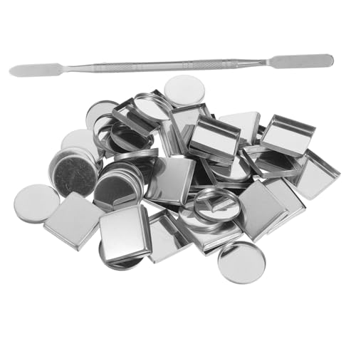 TOVINANNA 31 Stück Teiliges Leere Metallpaletten für Diy Make Up Runde und Quadratische Eisenpfannen für Lidschatten Lippenstift und Mischspatel zur Farbgestaltung und Organisation von TOVINANNA