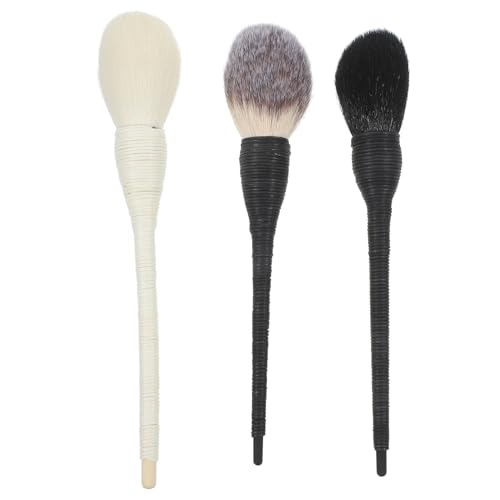 TOVINANNA 3stücke Teiliges Von Wolle Makeup-pinseln Mit Rattan-griff Weiche Und Dichte Pinsel Für Gesichtsmakeup Für Frauen Und Männer Und Nylonhaar von TOVINANNA